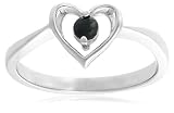 Sterling Silver Sapphire Heart Ring