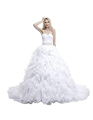 Organza/Satin Empire   Waistline Sweetheart Lace-Up Backless Beaded  Dress