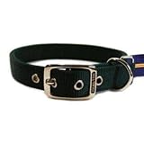 Double Thick Nylon Deluxe Dog Collar, 1 x 22 Hunter Green