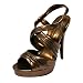 Bronze Metallic Strappy Sandal Platform Pumps Size 9