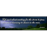Life isn't about waiting for the storm to pass it's about learning to dance in the rain.