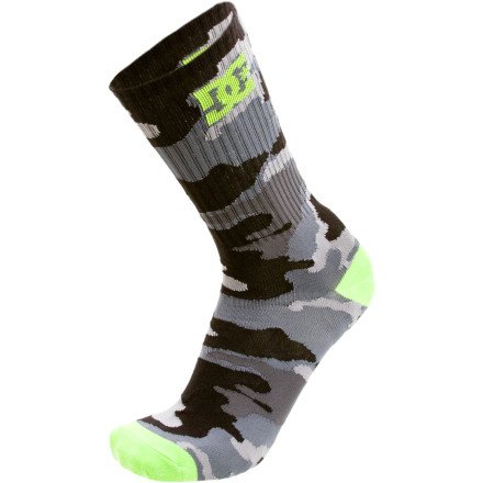 DC Camokazi Skate Sock - Men's Black Camo, 10.0-13.0