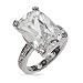 Jewelry : Eve's Addiction Exquisite Sterling Silver Celebrity Style CZ Engagement Ring