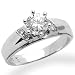 Cheap 14K White Gold Engagement Ring 0.75ctw CZ Cubic Zirconia Round Solitaire High Polish Ring On Sale
