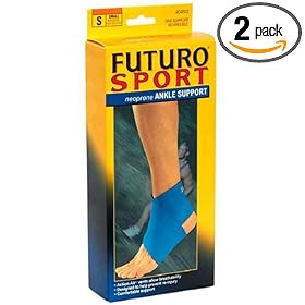 Futuro Sport Neoprene Ankle Support, Reversible, Small , 1 support (Pack of 2)