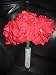 Red Rose Wedding Bridal Silk Flower Bouquet Rhinestone Stem