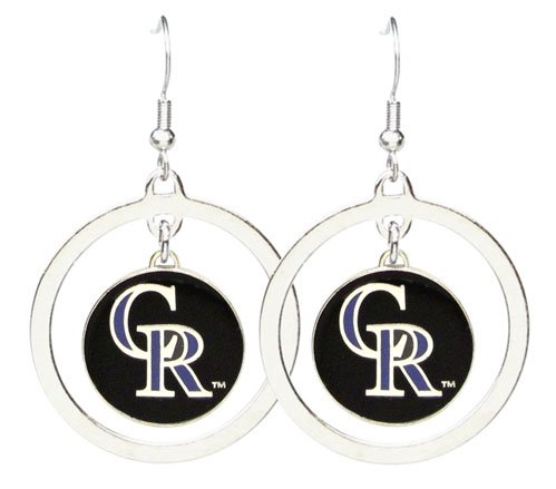 Colorado Rockies - MLB Floating Logo Hoop Earrings