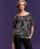 INC International Concepts? Smocked Printed Peasant Top