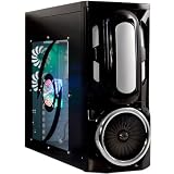 EV Black Mid Tower Gaming Case With 12cm Tri-Colour Front Fan