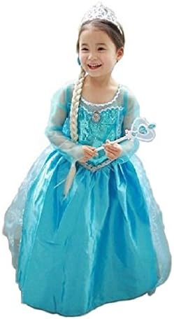 Cosplay Kids dress hole and the Snow Queen style [Frozen Elsa Elsa queen wind / 100 ~ 140cm] fancy dress princess dress dress for children (120cm)