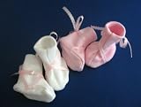 41d5Dtv9XTL. SL160  Baby Ballet Shoes Booties, Small Infant 5 8 lbs, Light Pink