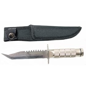 New Silver Survival Fixed Blade Tanto Knife w Sheath by 