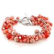 Brass Silver Plated Bracelet with Multicolor Synthetic - 7.25'' long