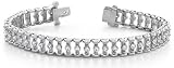 41d5IYdWsjL. SL160  18k White & Yellow Gold, Candlestick Link Diamond Bracelet, 5.04 ct. (Color: HI, Clarity: SI2)
