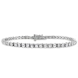 10k White Gold 4 CT TDW Diamond Tennis Bracelet (G-H, I2-I3)