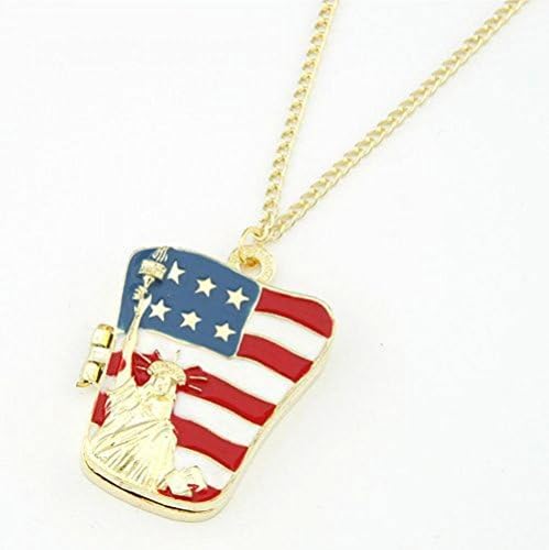 Style Decoration Korean Exquisite Statue Of Liberty Can Open The Flag Box Long Paragraph Sweater Chain Necklace