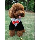 犬猫用 蝶ネクタイがかわいい燕尾服 タキシード風 【ＦＷオリジナル】(M)