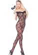 Bow Lace Sexy Crotchless Body Stocking With Ruffle Top