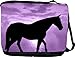 RikkiKnight® Horse Silhouette on Purple Design Messenger Bag - Book Bag ***with matching coin purse wallet*** -School Bag - Reporter Bag - Unisex - Ideal Gift for all occassions!