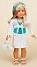 Teal Top with White Skirt and Sandals. COMPLETE outfit. Fits 18