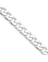 Sterling Silver 18in Polished 6.5mm Curb Necklace Chain. Metal Wt- 35.2g