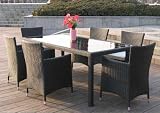 Esstisch Gartengarnitur Sitzgarnitur aus Poly-Rattan