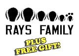 13" x 5.5" Rays Baseball Family Vinyl Sticker Decal [Die-cut, White] + with Free Baseball Pencil