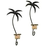 Luca Bella HomeTM 2pc Tropical Palm Wrought Iron Wall Sconce Set
