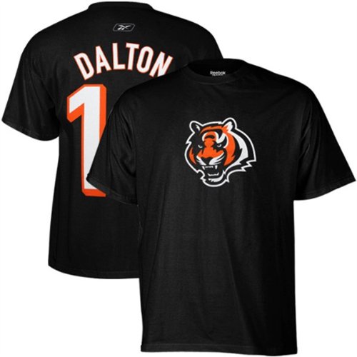 Cincinnati Bengals Reebok Andy Dalton Black Player Jersey T-Shirt (Medium)