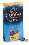 Godiva Gems Dark Chocolate Solids , 18 Count (Pack of 6)