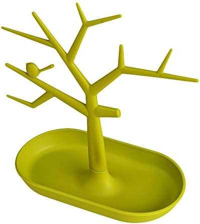 L-Zone Green Stylish Tree Boat Jewelry Earring Holder Necklace Stand Gift