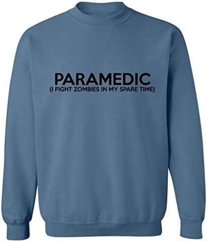 Zombie Underground Paramedic (I Fight Zombies) Adult Sweatshirt (Indigo, Large)