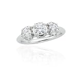 3 Diamond Engagement Ring 1 ct. in 14K White Gold