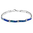 Sterling Silver Blue Opal Link Bracelet