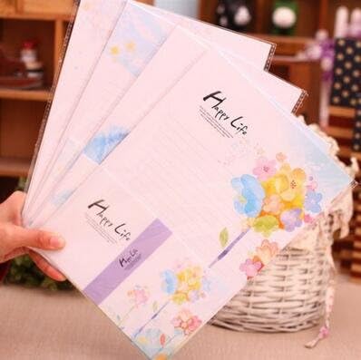 SCStyle 30 Cute Kawaii Lovely Colorful Writing Stationery Paper with 15 Envelope &amp; Label Seal Sticker