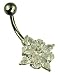 Titanium Cubic Zirconia Flower Body Bar