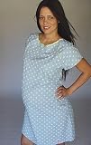 Nicole (Light Blue) Gownie S/M - Designer Hospital Delivery Gown By Baby Be Mine Maternity
