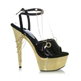 6 Inch Mid Platform High Heel Sexy Shoes Open Toe Draped Chains Platform Sandals