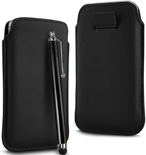 N4U Accessories Black Superior Pu Soft Leather Pull Flip Tab Case Cover Pouch & High Sensitive Stylus Pen For Blackberry Porsche P9981