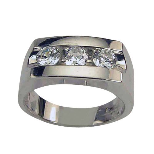 Mens Three Stone Diamond Ring