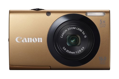 Canon PowerShot A3400 IS Digitalkamera (16 Megapixel, 5-fach opt. Zoom, 7,6 cm (3 Zoll) Touch-Display, bildstabilisiert) gold