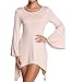 Amstt Womens Crewneck Horn Sleeve Irregular Hem Solid Swing Tunic Shirt Dress