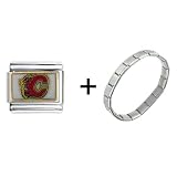 Pugster Nhl Calgary Flames Italian Charm Bracelet