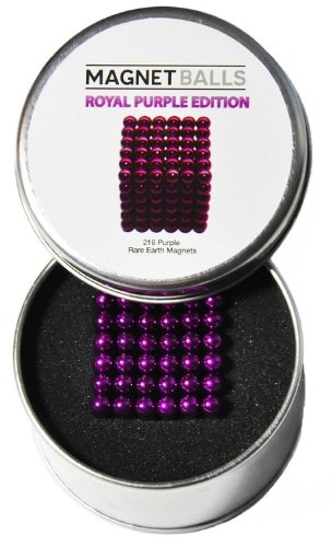 Magnet Balls Purple Edition: The Original 216 Pc Magnetic Rare Earth Magnet Puzzle in Collector Tin (5mm) - Accept No Knockoffs