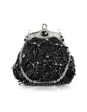 Maddalena Marconi Black Beaded Evening Lace Purse W/Chain Strap