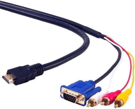 igloon 6 Feet 1.8M Gold Plated HDMI to VGA + 3RCA converter adapter cable for HDTV Satellite TV,RGB Component video and most LCD Projectors