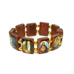 Religious Saints Bamboo Tile Stretch Bracelet $9.99