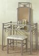 Pewter Vanity/Stool By Coaster