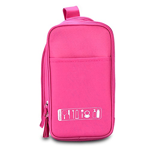 Mudder Portable Toiletry/ Cosmetic/ Makeup Bag with Hanging Hook, Pink