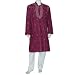 Mens Clothing Embroidered Kurta Pajama Long Sleeve Cotton Dress Size M (chgkp041)